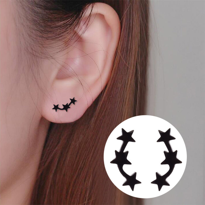 Pendientes de acero inoxidable con forma de estrella: joyas geométricas sencillas y elegantes