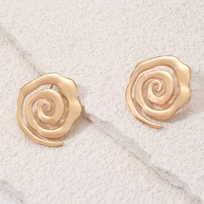 Spiral Stud Earrings Vintage Hoop Earrings