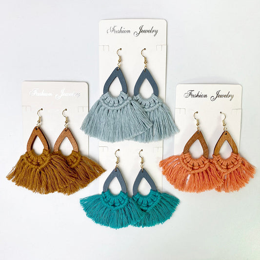 Handwoven Bohemian Tassel Earrings for Simple Ethnic Style