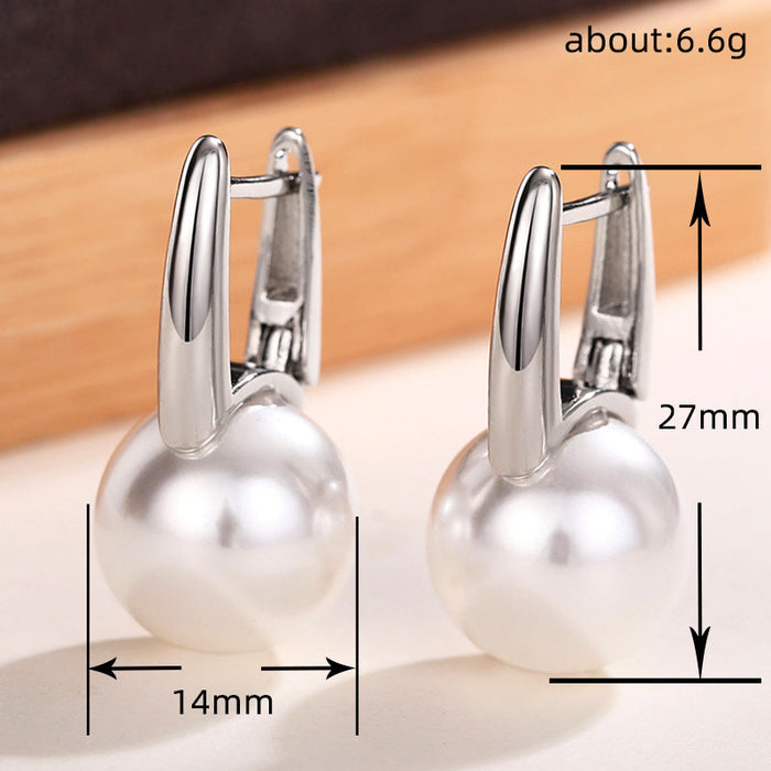 French retro imitation pearl earrings niche temperament earrings