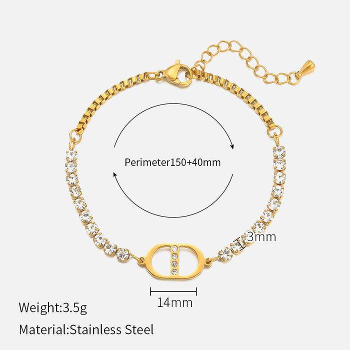 Stainless steel gold-plated four-leaf clover bracelet （Minimo de compra 2） - wallojewerly 