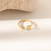 Wholesale non-fading stainless steel titanium steel gemstone diamond open rings - wallojewerly 