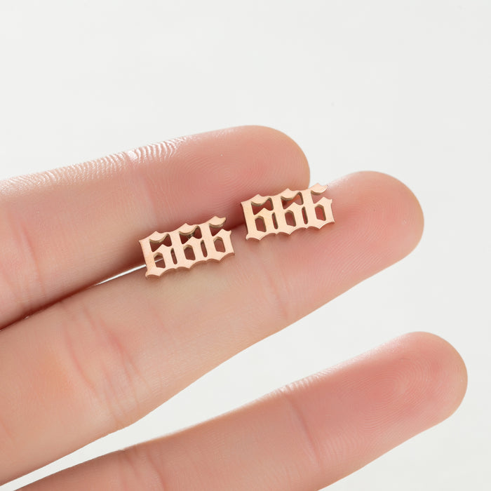 Number Combination Stainless Steel Stud Earrings - Customizable and Stylish Jewelry