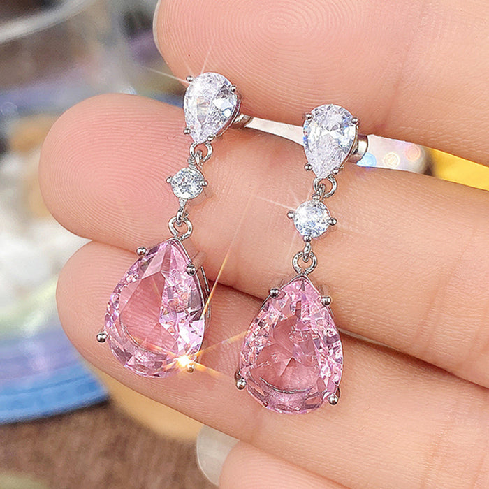 Diamond zircon personalized earrings