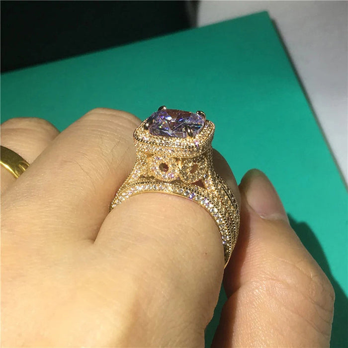 Imitation opal pastoral style metal forest style ring for women