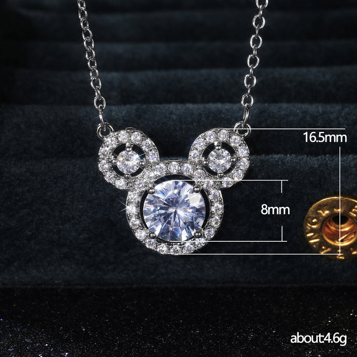 Classic cute heart-shaped zircon necklace for women birthday gift