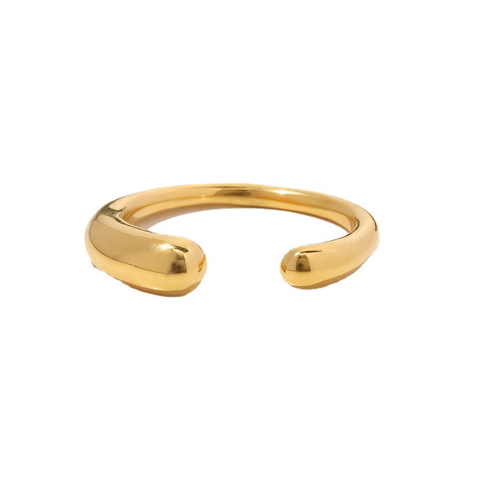 Adjustable 18K Gold Plated Stainless Steel Ring with Braided Design