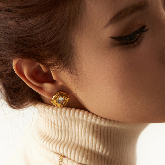 Pendientes únicos de alta gama: joyas de estilo francés vintage que no se decoloran para mujeres