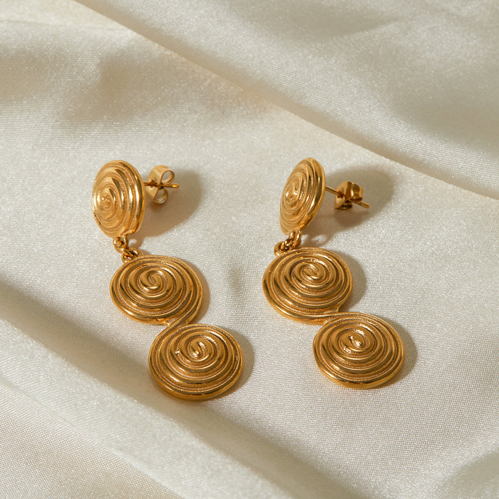 French Style Minimalist Vintage 18K Gold Rectangular Earrings - High-End Geometric Jewelry