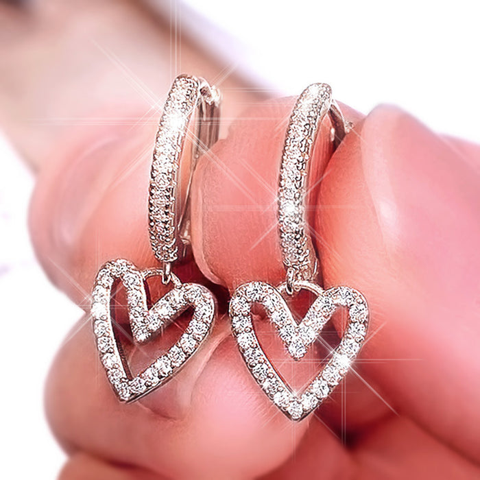 Hollow heart-shaped drop earrings sweet love earrings