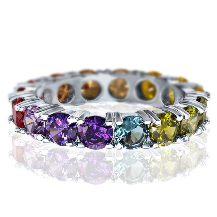 Colored zircon women's ring set