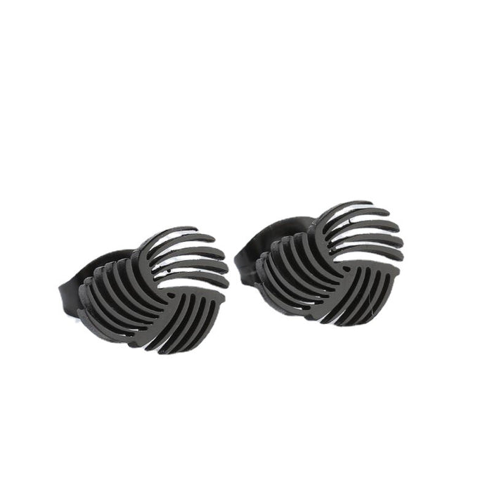 Heart Hollow Stainless Steel Stud Earrings - Geometric and Modern Jewelry