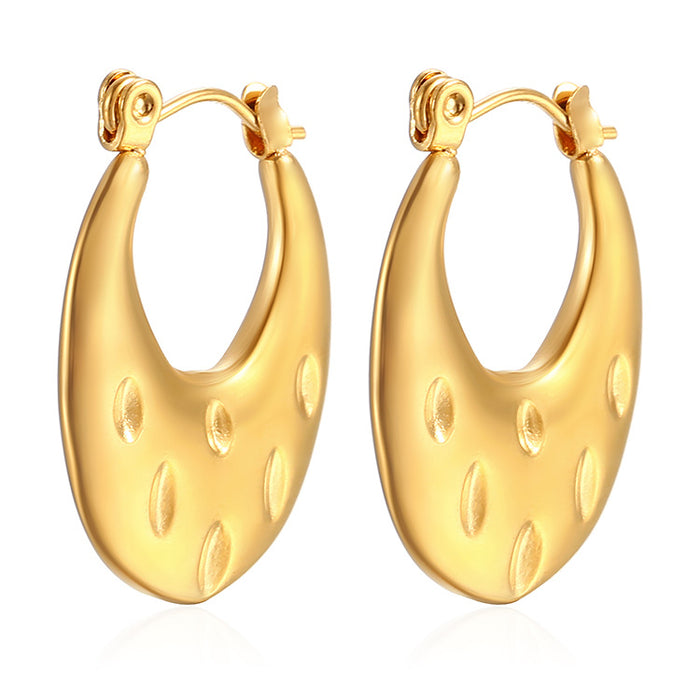 Simple stainless steel 18K gold plated light luxury earrings trendy women's earrings