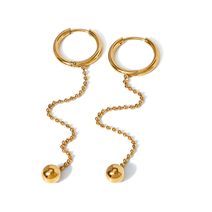 18K Gold Plated Stainless Steel Round Geometric Earrings - Minimalist Fashion Jewelry