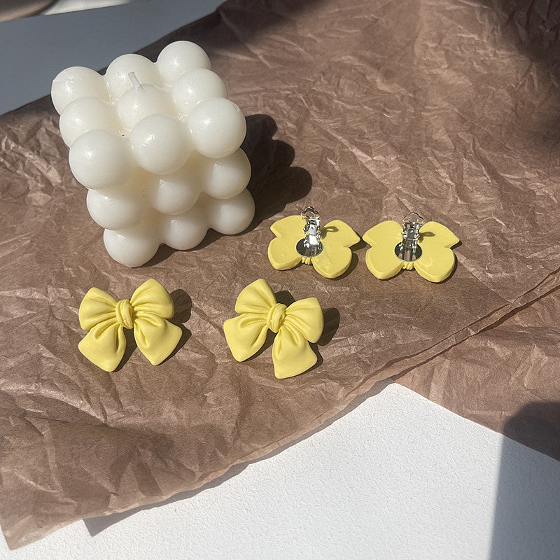 Pendientes de lazo con diseño simple y temperamento, pendientes de aguja de plata S925
