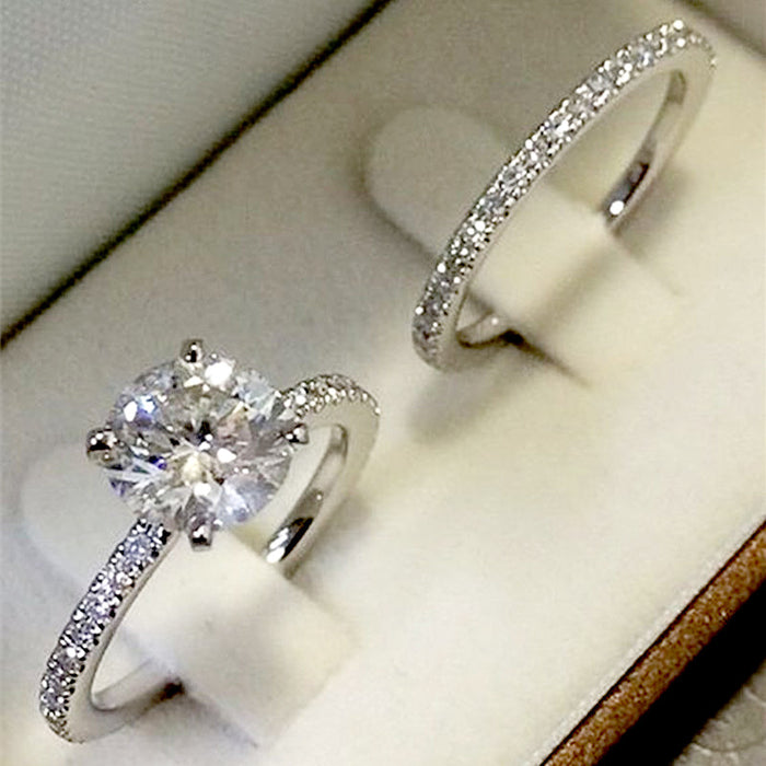 Imitation Moissanite Ring Micro-inlaid Couple Wedding Ring