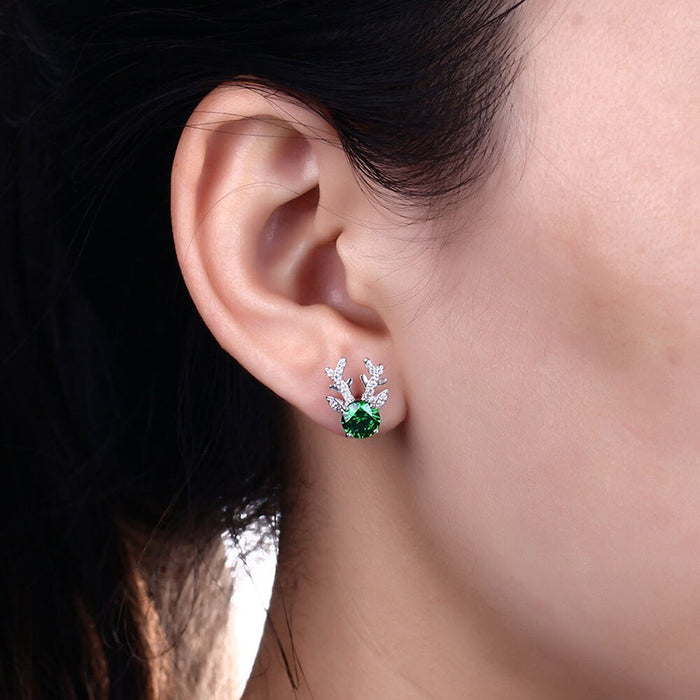 Animal inlaid zircon earrings Christmas fashion earrings