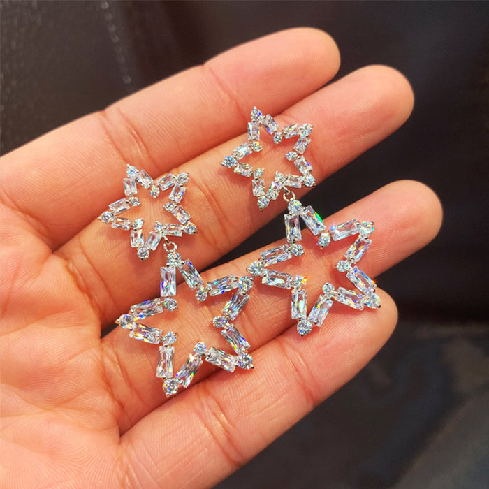 U-shaped ear clips zircon earrings