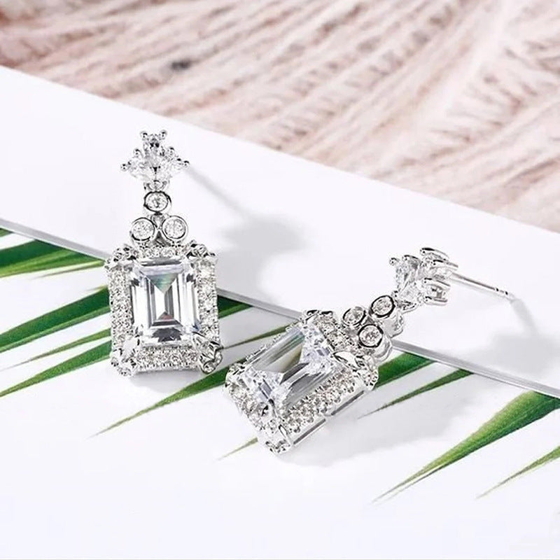 Imitation mother-of-pearl earrings exquisite bridal long earrings
