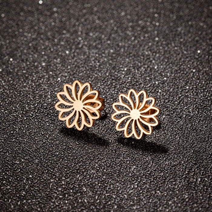 Daisy Flower Stainless Steel Stud Earrings - Delicate and Elegant Jewelry