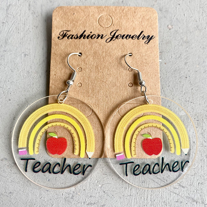 Clear Apple Acrylic Earrings