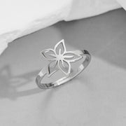 Forest plum blossom ring, Korean stainless steel flower open ring wholesale - wallojewerly 