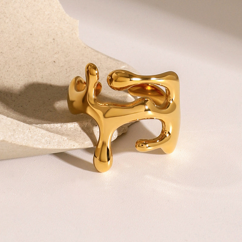 18k gold stainless steel open ring