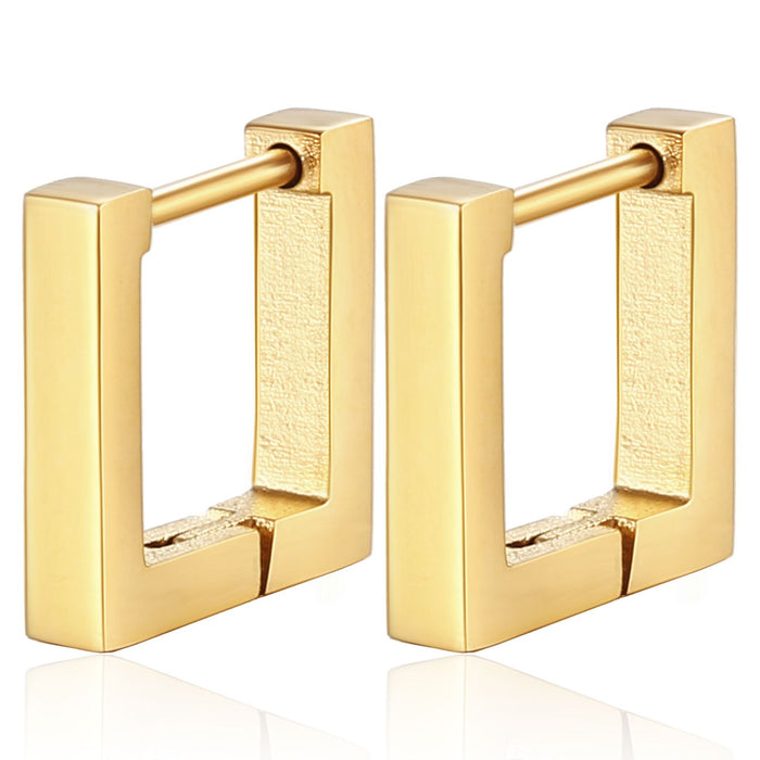 French retro two-in-one 18K plated stainless steel earrings for women