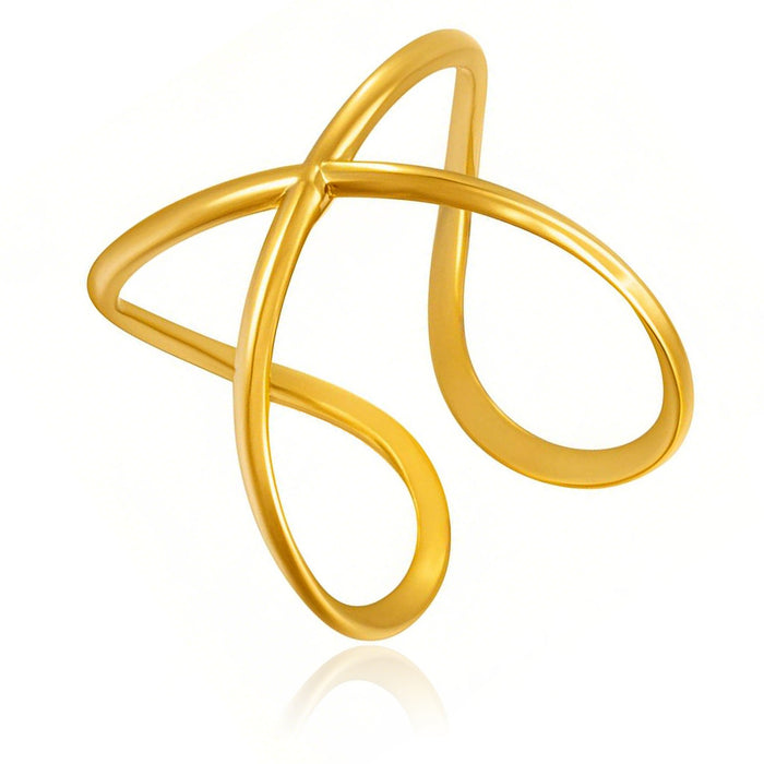 Wholesale stainless steel irregular line cross opening rings