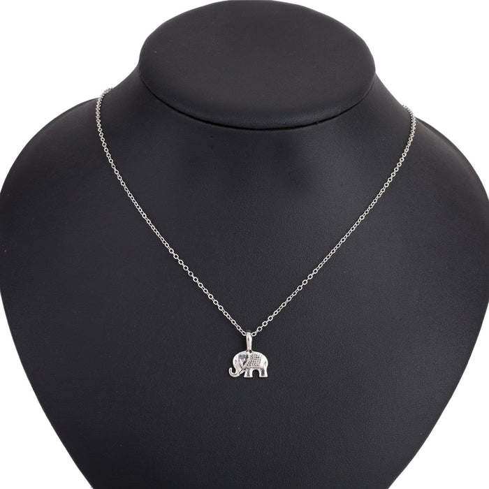 Vintage Elephant Single Layer Necklace with Geometric Animal Design