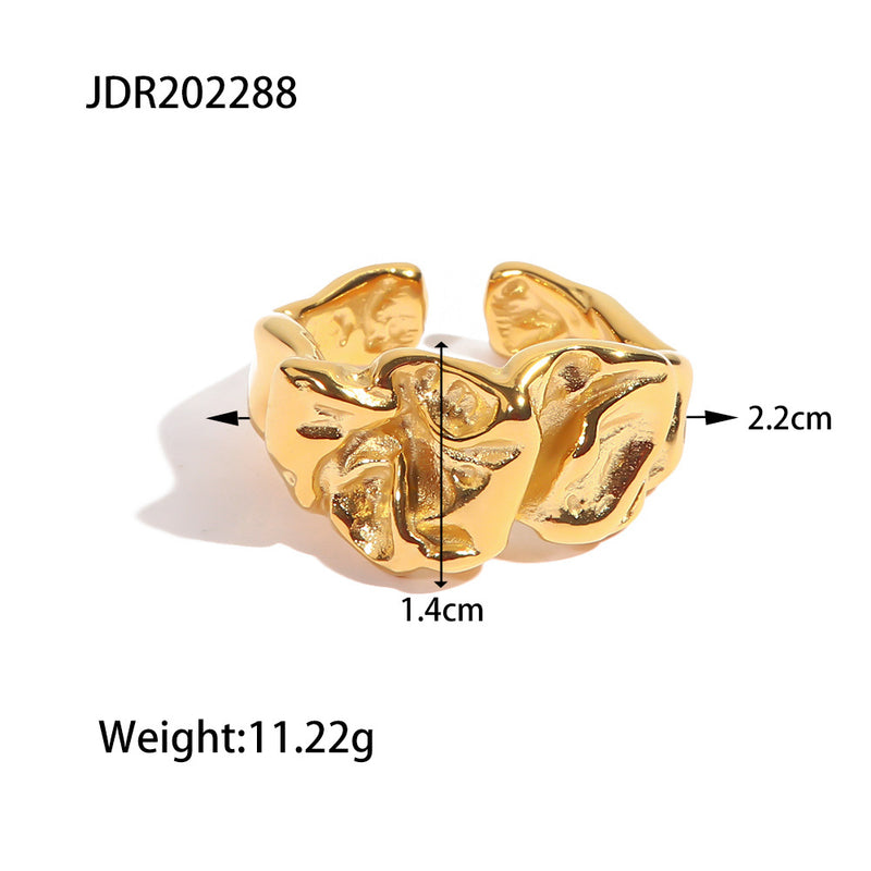 Stainless steel retro heart ring