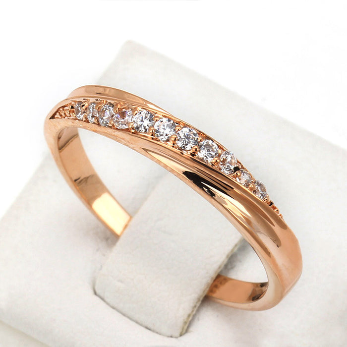 Light luxury micro-inlaid couple rings ladies niche fashion rings