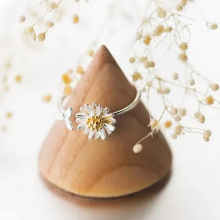 Small daisy ring small fresh adjustable open ring