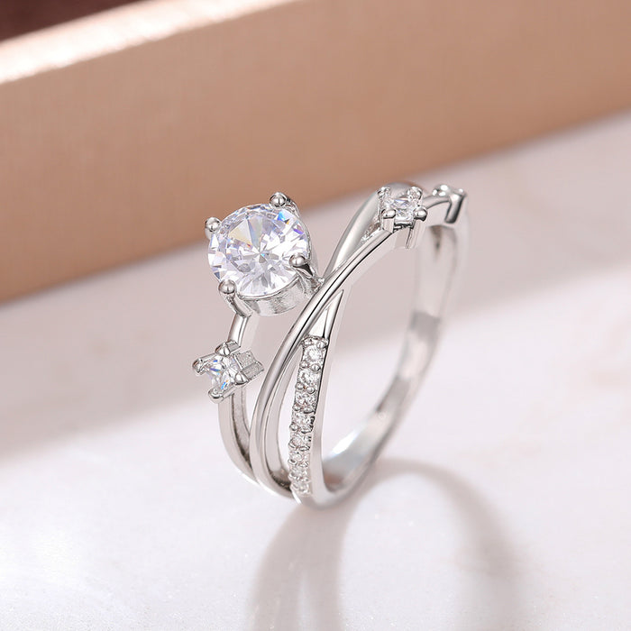 Anillo de diseño personalizado estilo francés con trayectoria planetaria cósmica, dedo índice súper brillante y elegante.