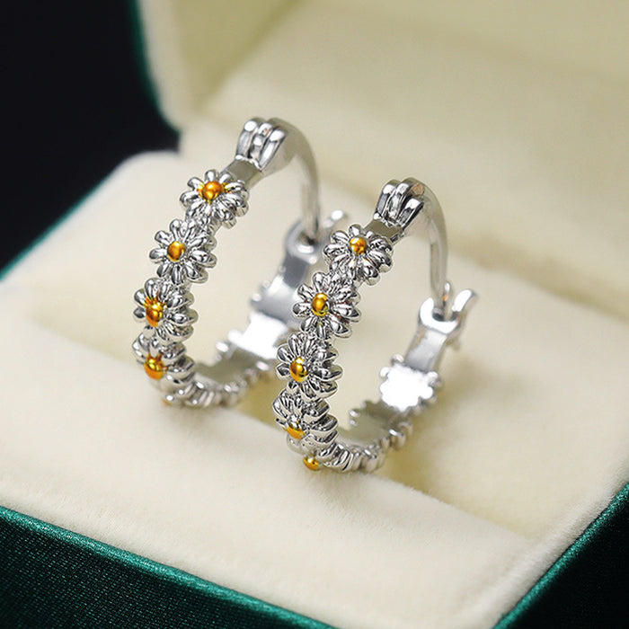 Daisy two-tone ladies earrings simple earrings