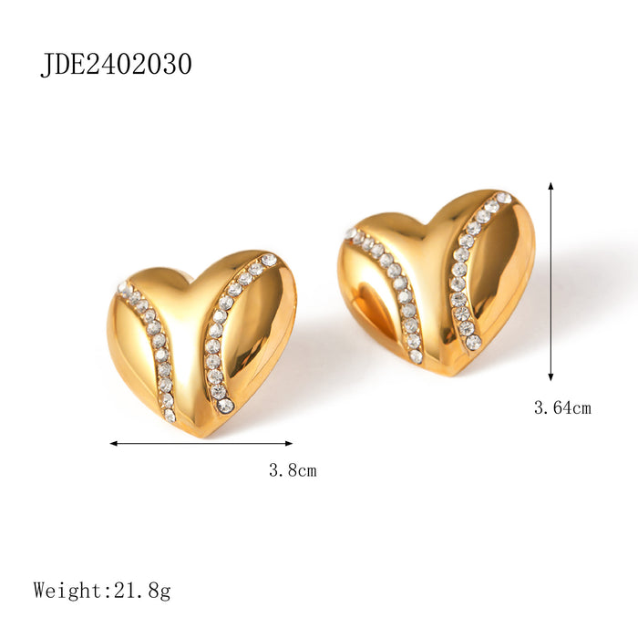 18K Gold Stainless Steel Geometric Earrings - Gradient Gold Color Design Jewelry