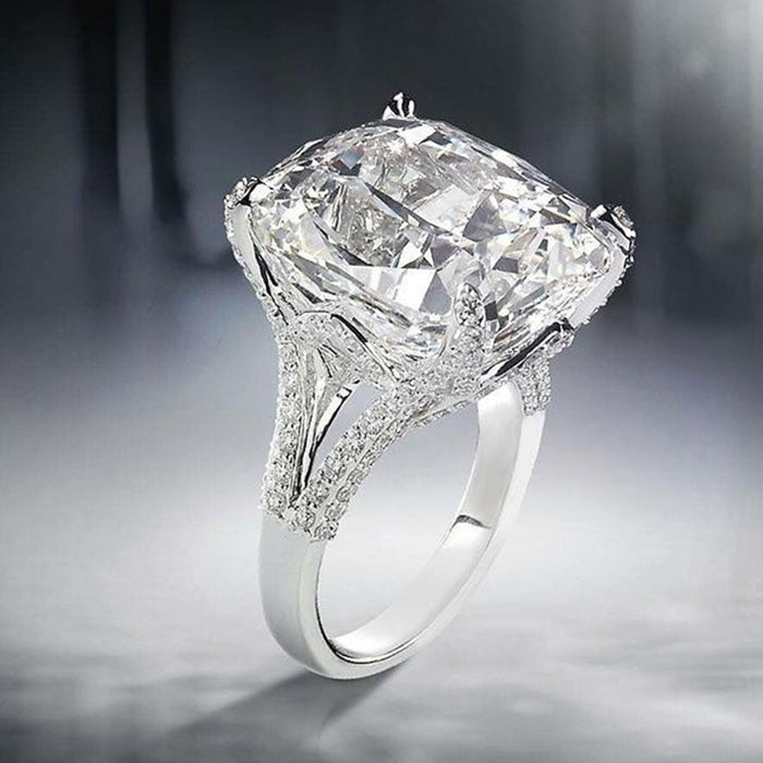 Diamond square princess ring, fashionable engagement diamond ring