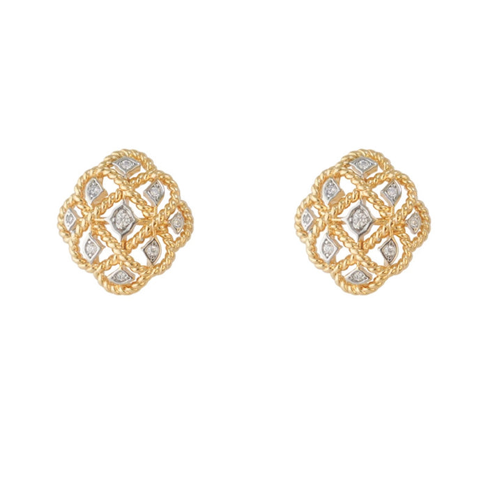 Diamond stitching ear clip geometric earrings summer women's earrings