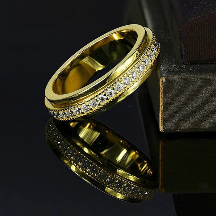 Anillos de pareja de nuevo diseño, mismo estilo para hombres y mujeres, anillo de circón completo.