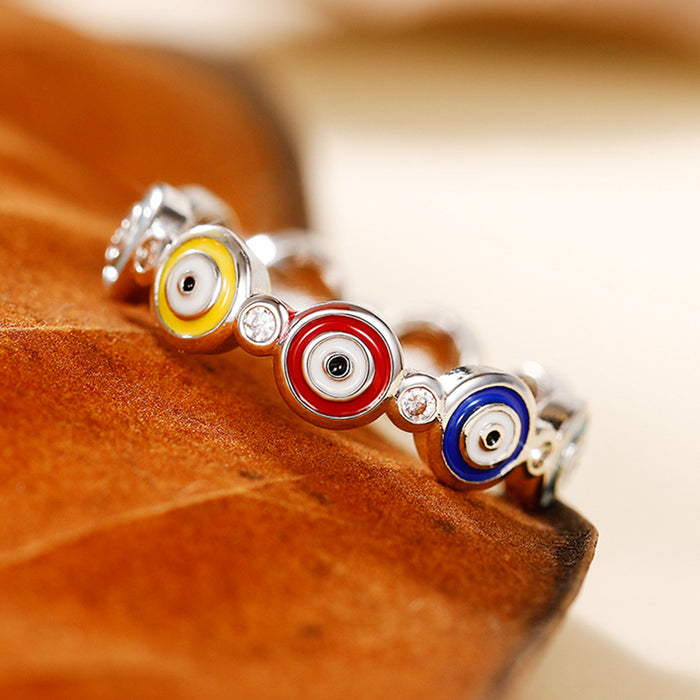 Colorful button ring cute wreath sweet student female ring