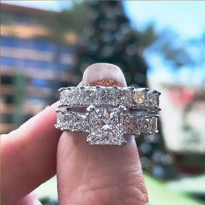 Internet celebrity zircon double layer ring foreign trade ring wholesale