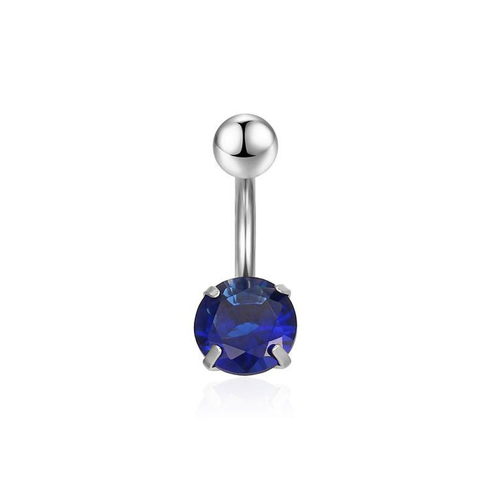 Stainless steel zircon round double head belly button ring belly button nail