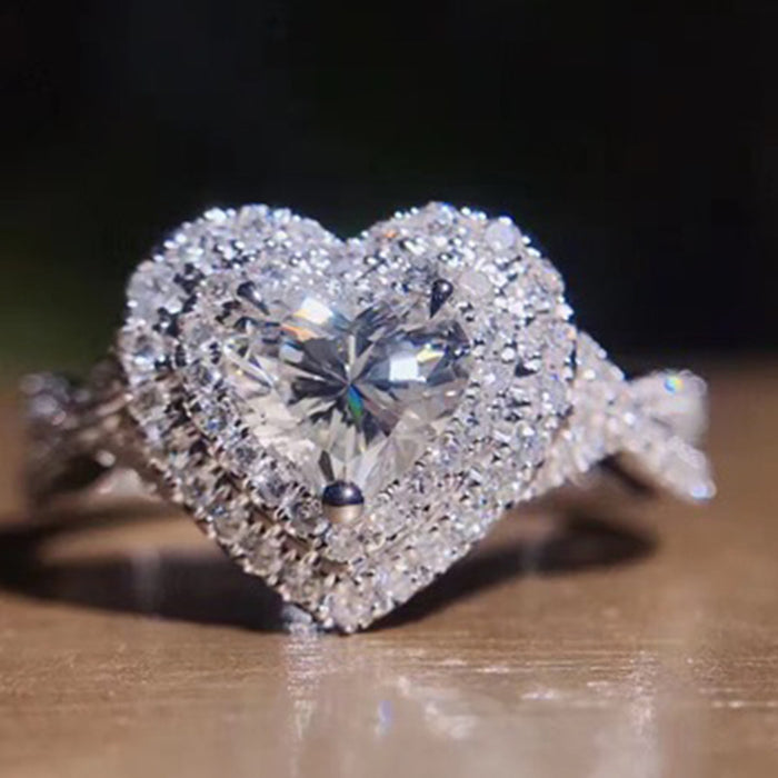 Heart Shaped Ring Romantic Birthday Gift for Women