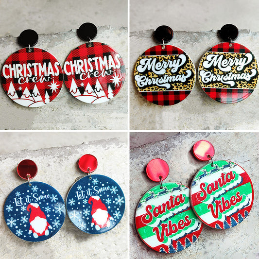 Christmas snowman acrylic earrings