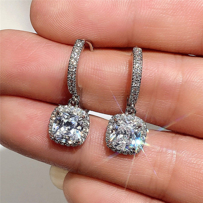 Brilliant Square Diamond Earrings