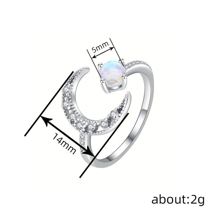 women's moon imitation moonstone ring