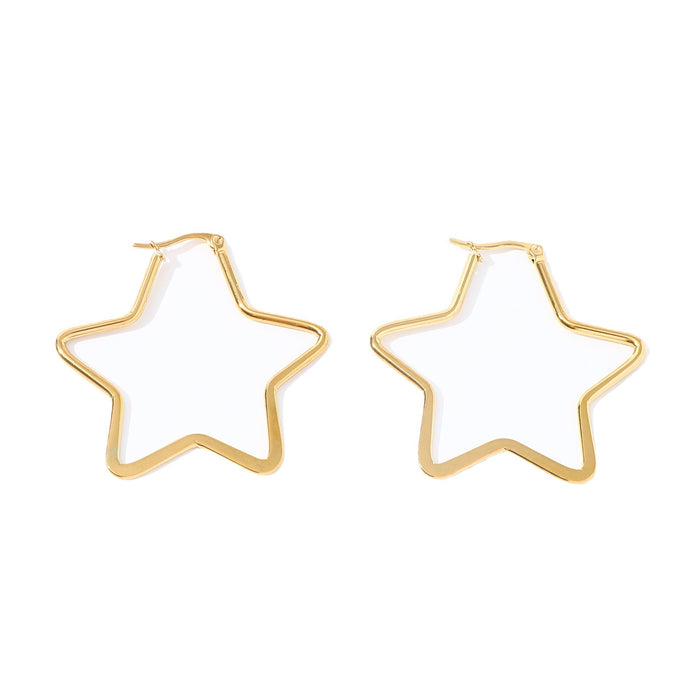 Five-pointed star earrings trendy titanium steel earrings