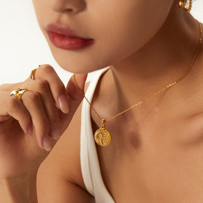 Coin Pendant Necklace with Vintage Minimalist Design - Women's Fashion Sweater Chain