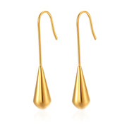 Simple teardrop earrings French retro stainless steel earrings - wallojewerly 