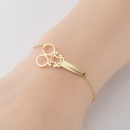 Scissor shape bracelet, European and American retro all-match ladies bracelet wholesale